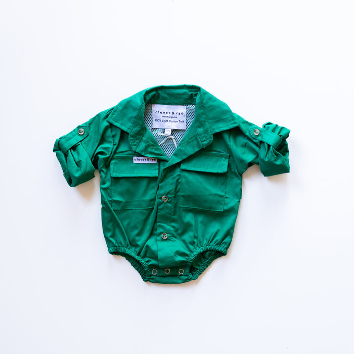 Workshirt Romper - GREEN