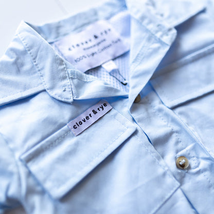 Workshirt Romper - LIGHT BLUE