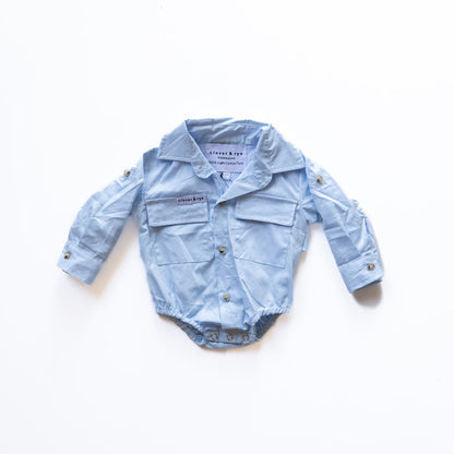Workshirt Romper - LIGHT BLUE