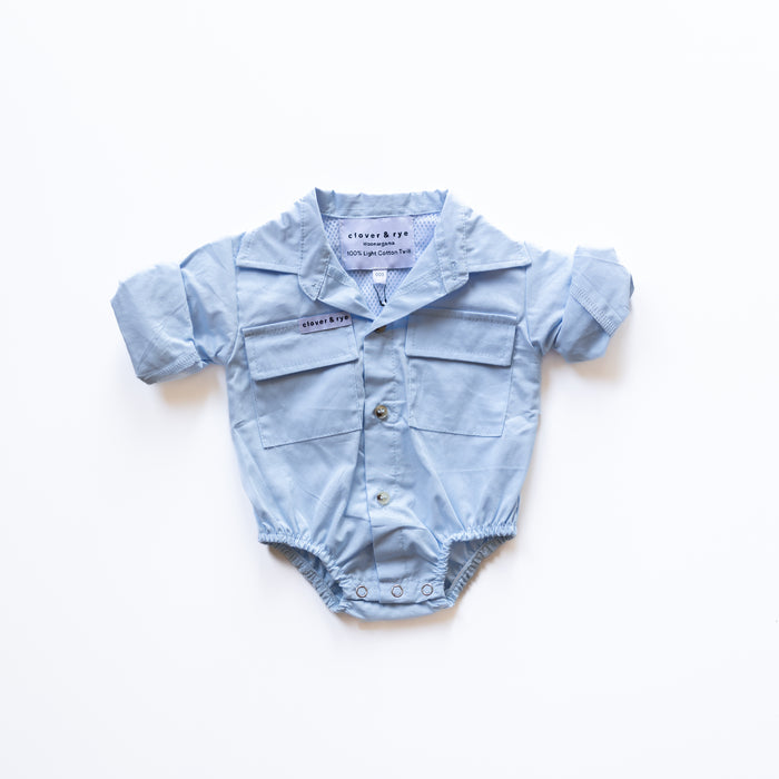 Workshirt Romper - LIGHT BLUE