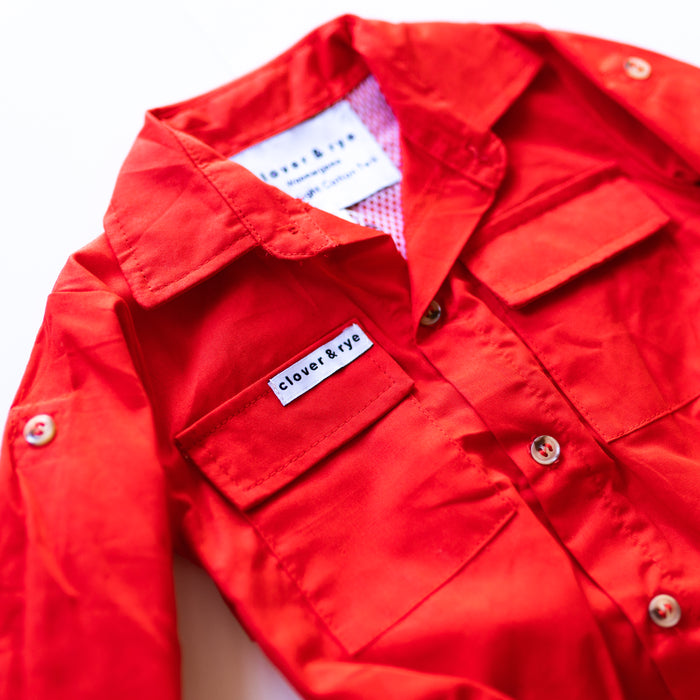 Workshirt Romper - RED
