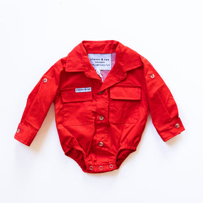 Workshirt Romper - RED