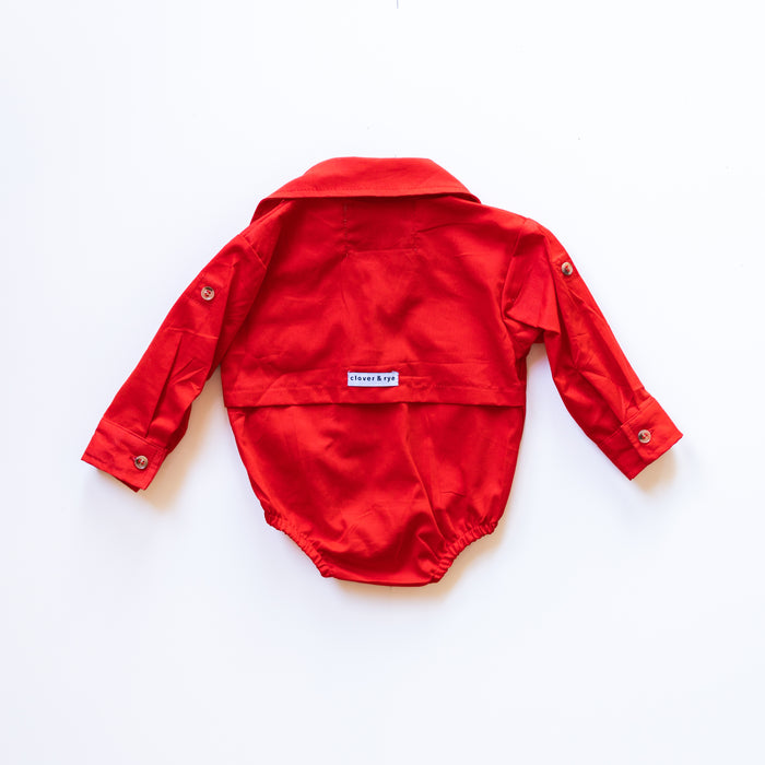 Workshirt Romper - RED