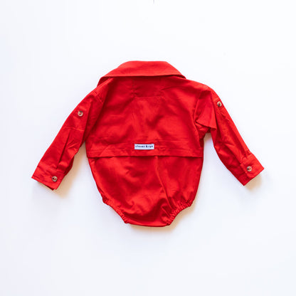 Workshirt Romper - RED