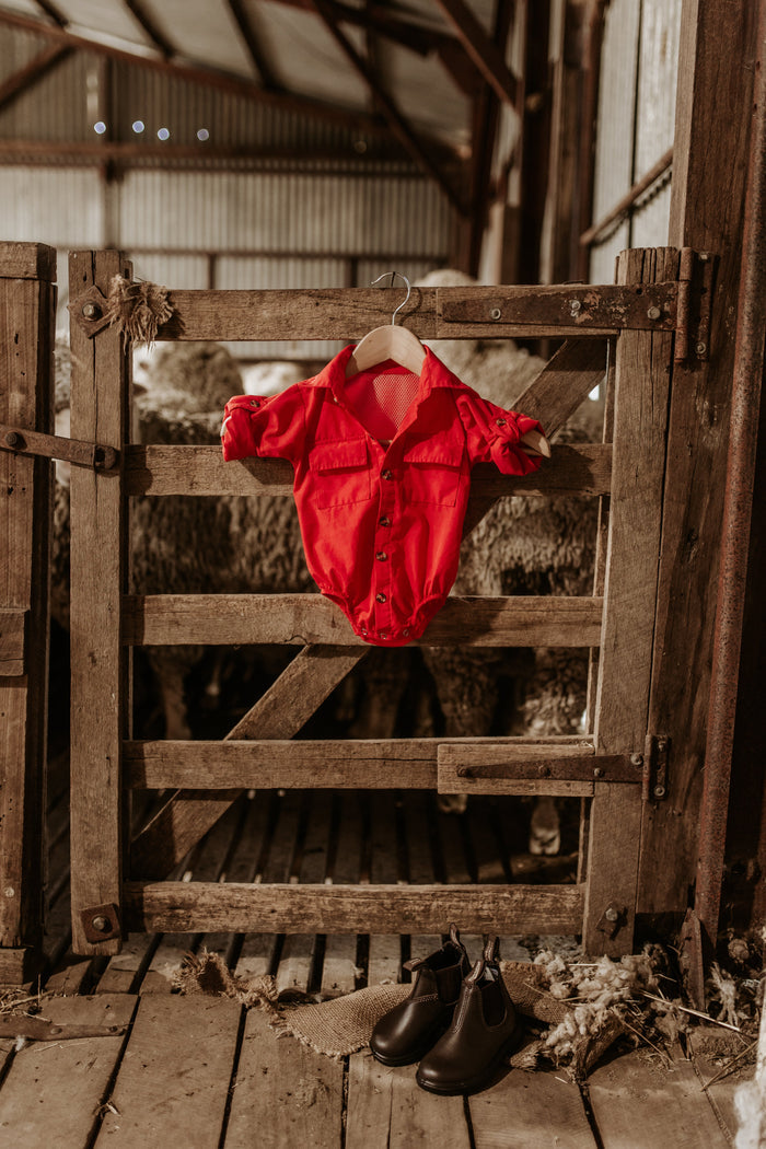 Workshirt Romper - RED