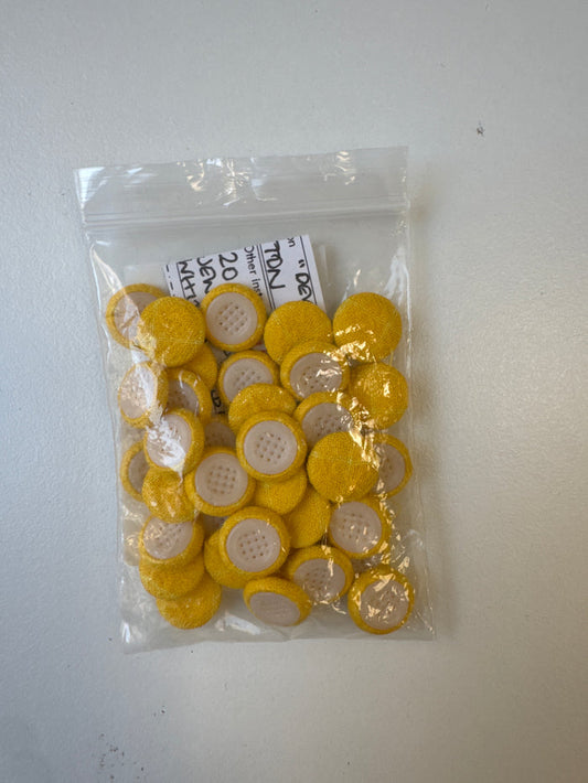 Yellow Cloque Fabric Covered Buttons 13mm x35