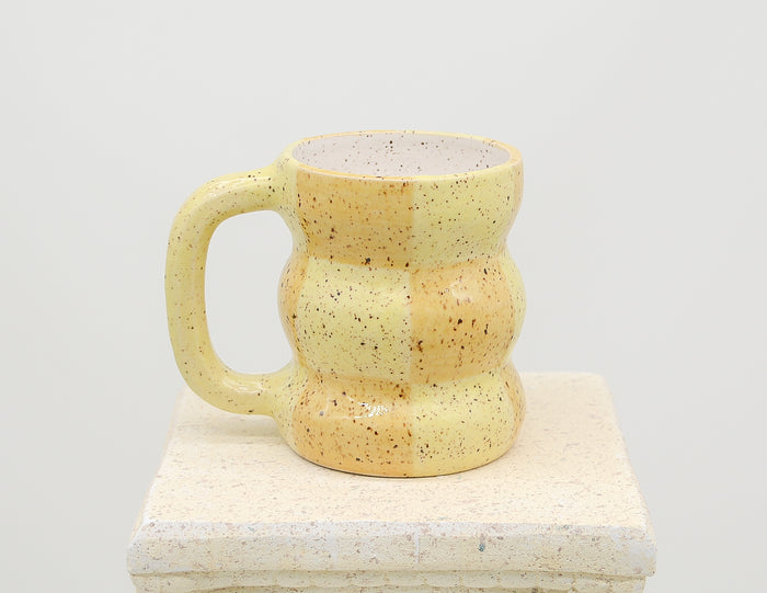 Yellow on Yellow Checkerboard Mug - Juice Ceramics