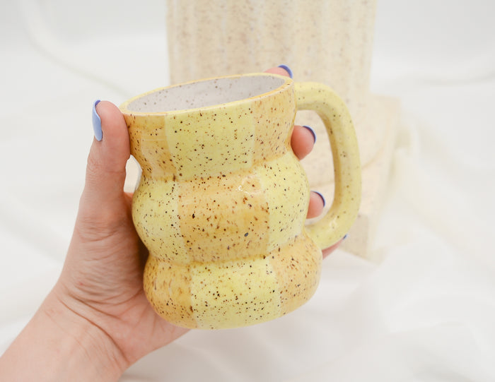 Yellow on Yellow Checkerboard Mug - Juice Ceramics