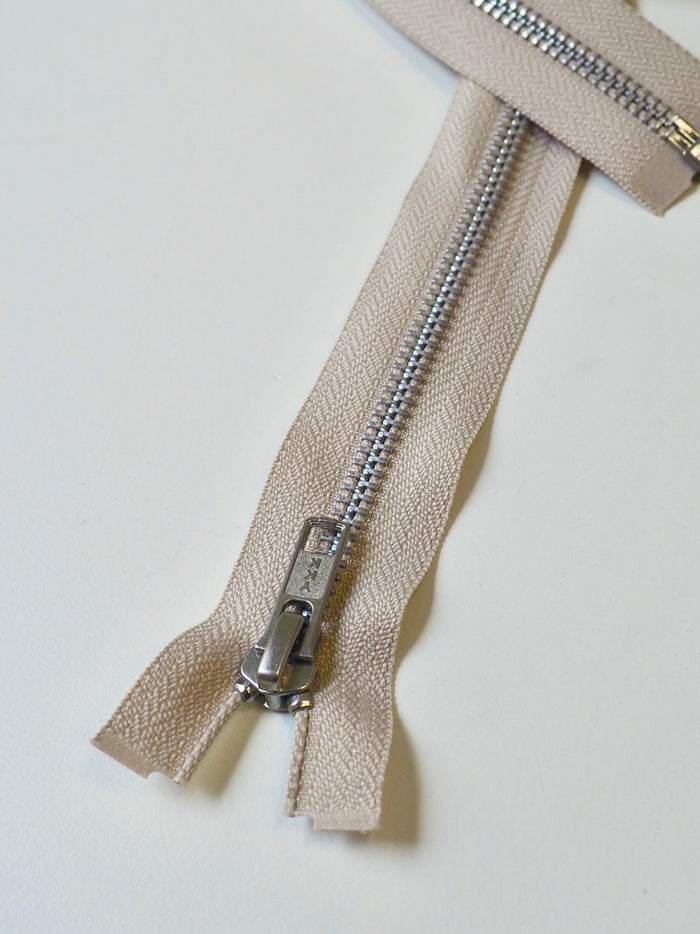 YKK 120cm/47inch Beige Open-Ended Metal Teeth Zips