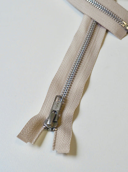 YKK 120cm/47inch Beige Open-Ended Metal Teeth Zips