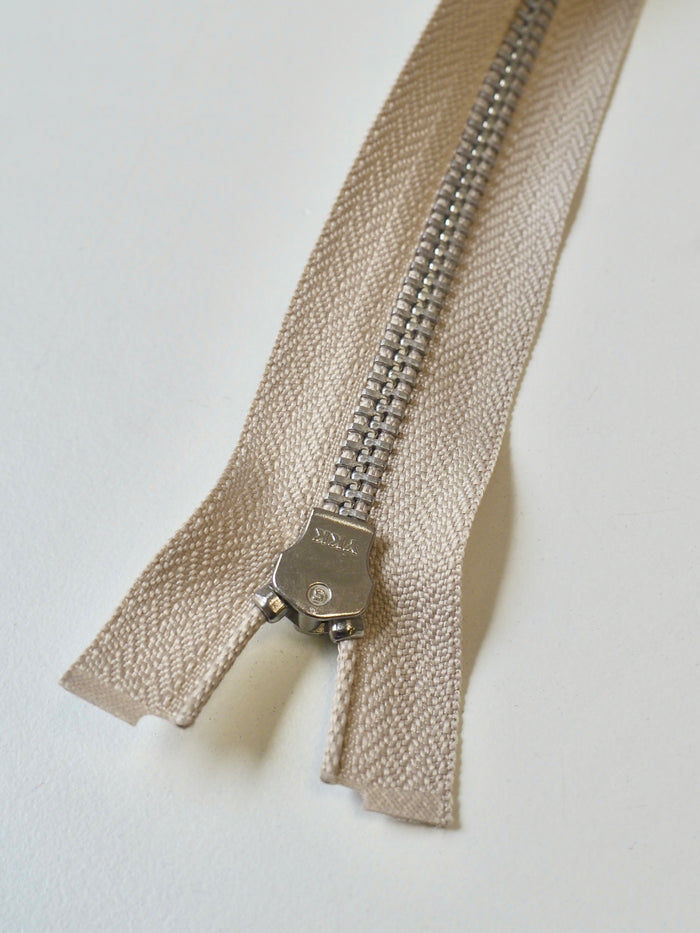 YKK 120cm/47inch Beige Open-Ended Metal Teeth Zips