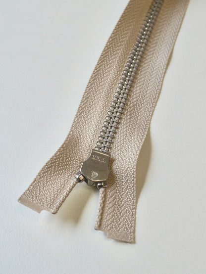 YKK 120cm/47inch Beige Open-Ended Metal Teeth Zips