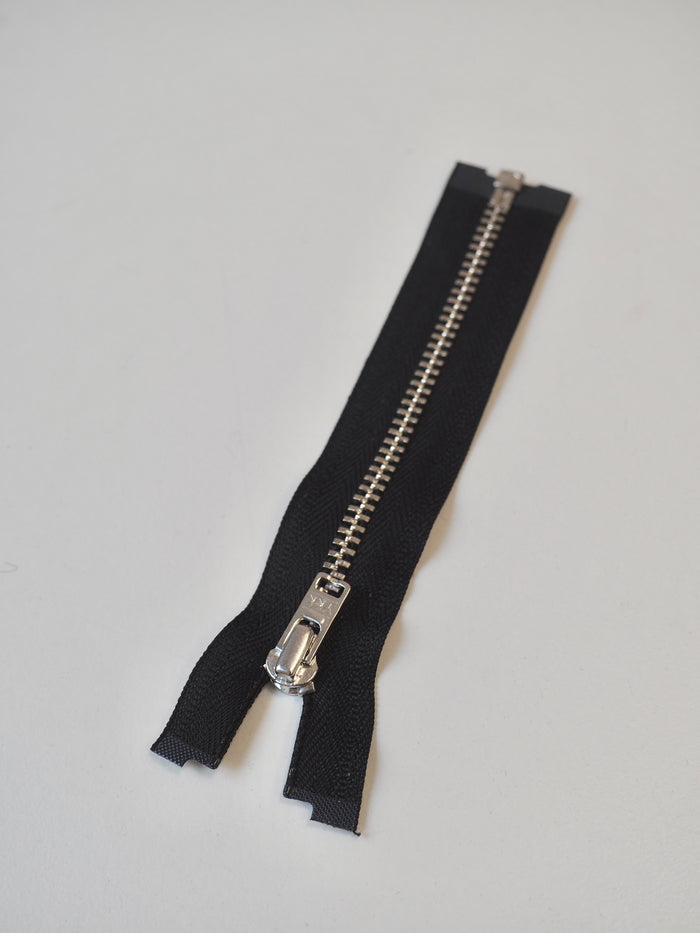 YKK 12cm/4.5inch Black Open-Ended Metal Teeth Zips