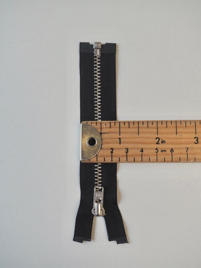 YKK 12cm/4.5inch Black Open-Ended Metal Teeth Zips