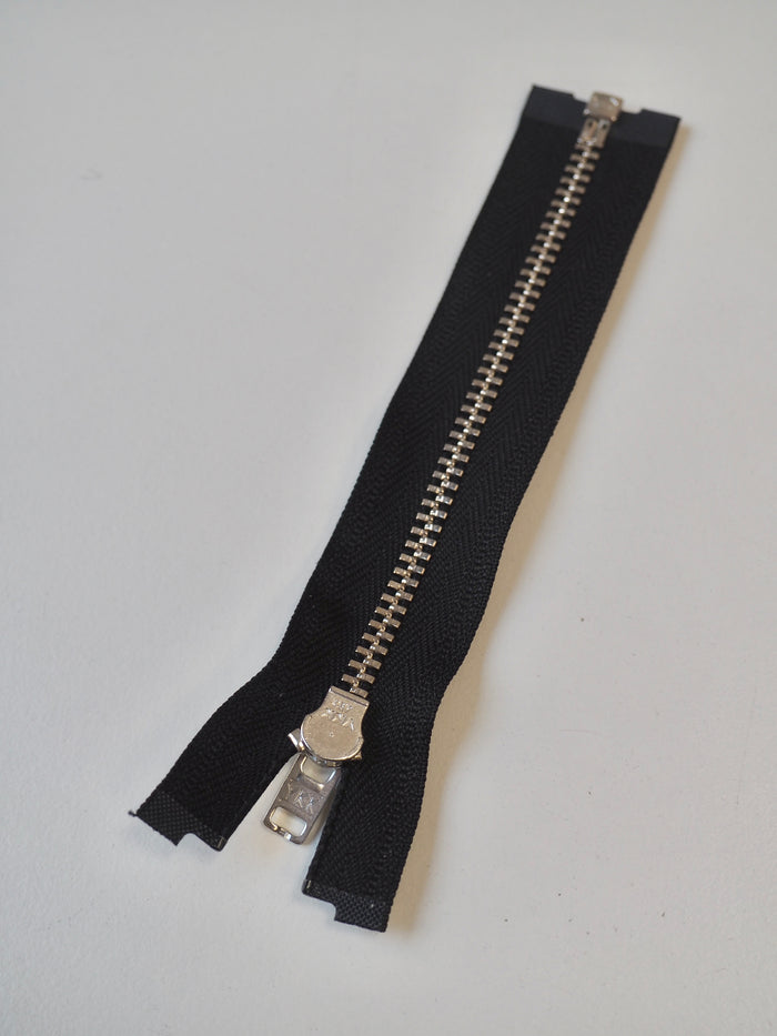 YKK 12cm/4.5inch Black Open-Ended Metal Teeth Zips