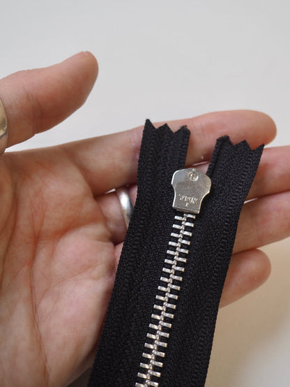 YKK 15cm/6in Black Metal Teeth Zips