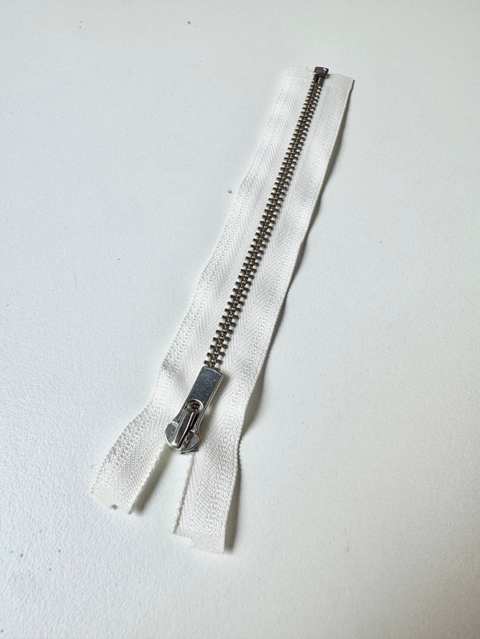 YKK 15cm/6in White Open-Ended Metal Teeth Zips