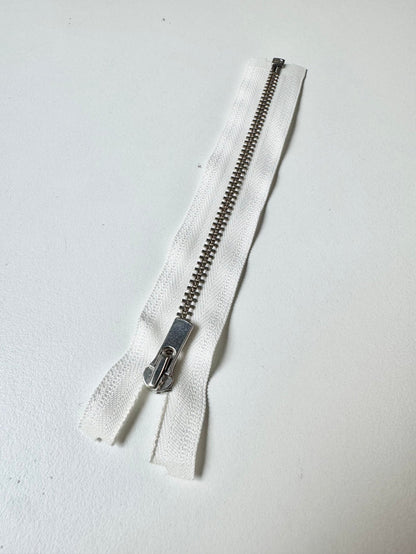 YKK 15cm/6in White Open-Ended Metal Teeth Zips