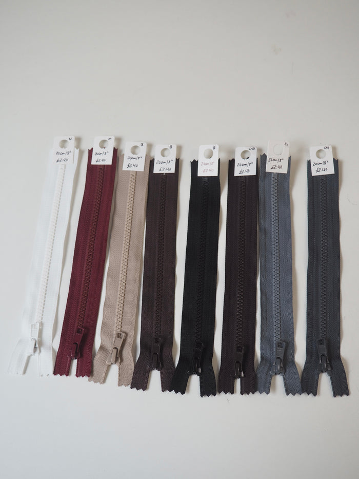 YKK 20cm/8inch Chunky Plastic Teeth Zips