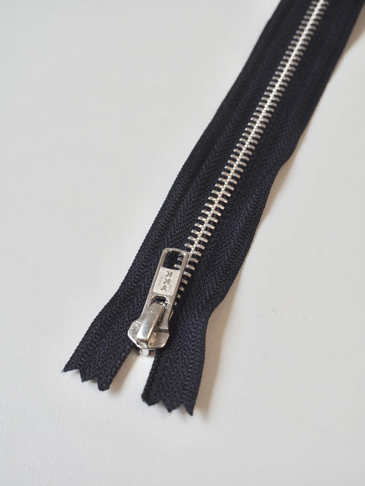 YKK 20cm/8inch Dark Navy Metal Teeth Zips