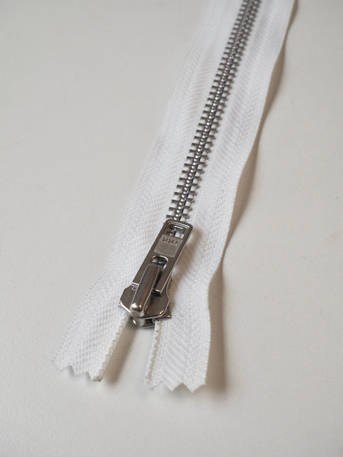 YKK 20cm/8inch White Chunky Metal Teeth Zips