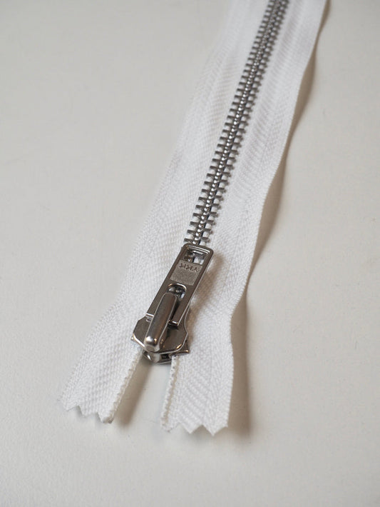 YKK 20cm/8inch White Chunky Metal Teeth Zips