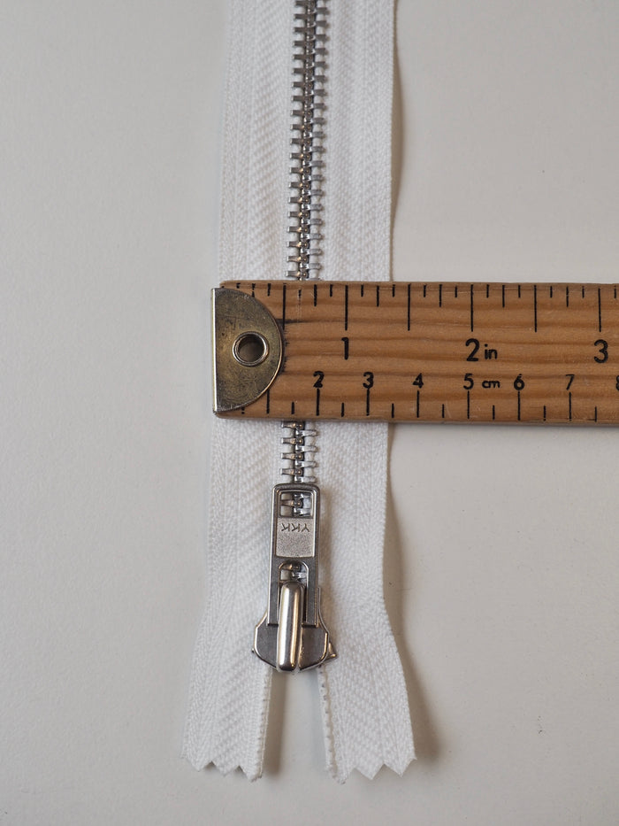 YKK 20cm/8inch White Chunky Metal Teeth Zips