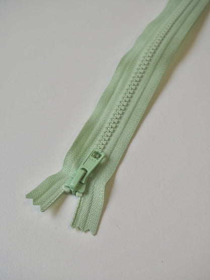 YKK 23cm/9" Pastel Green Chunky Plastic Teeth Zips