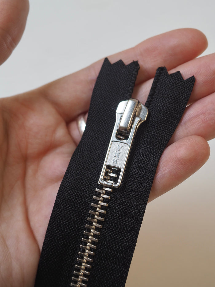 YKK 23cm/9inch Black Metal Teeth Zips