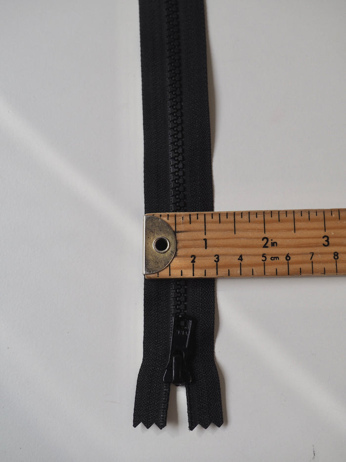 YKK 25cm/10" Black Chunky Plastic Teeth Zips