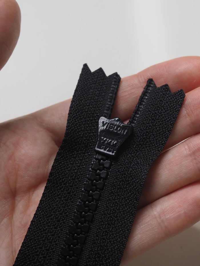 YKK 25cm/10" Black Chunky Plastic Teeth Zips