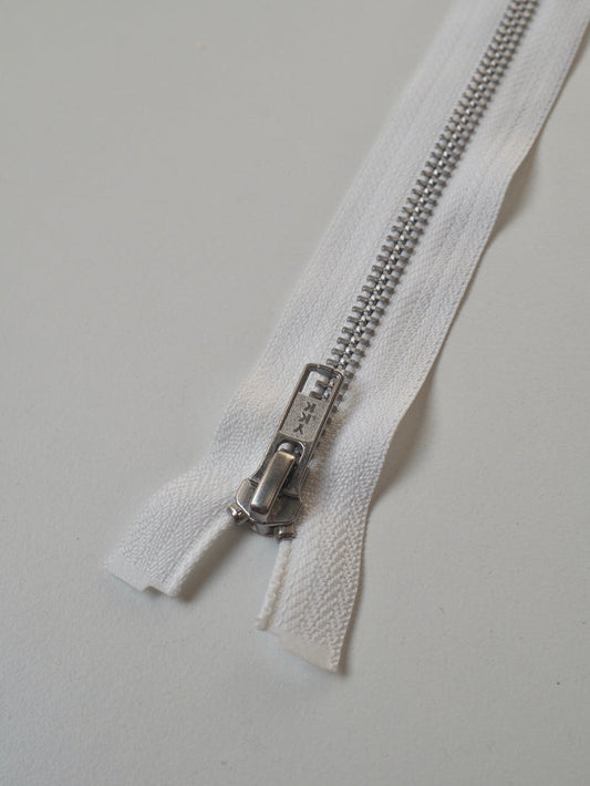 YKK 36cm/14inch White Open-Ended Metal Teeth Zips
