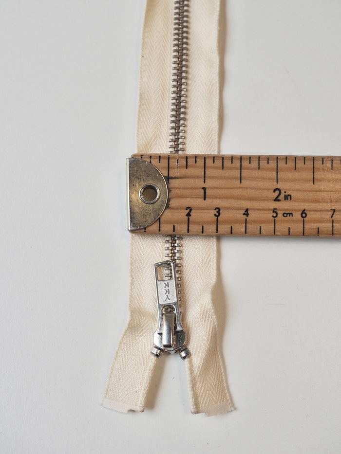 YKK 52cm/20.5inch Cream Open-Ended Metal Teeth Zips