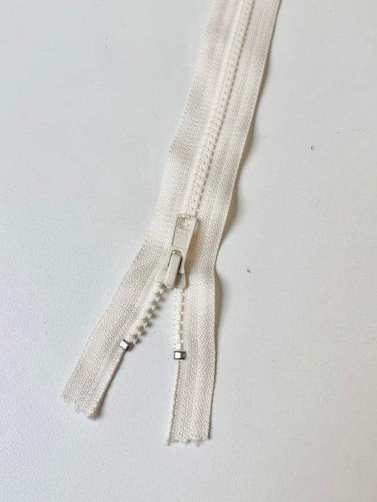 YKK 60cm Cream Plastic Open-Ended Zips
