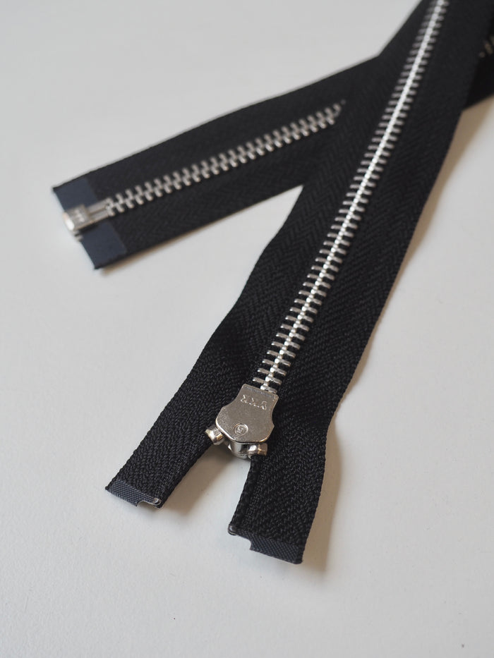 YKK 65cm/25.5inch Black Open-Ended Metal Teeth Zips
