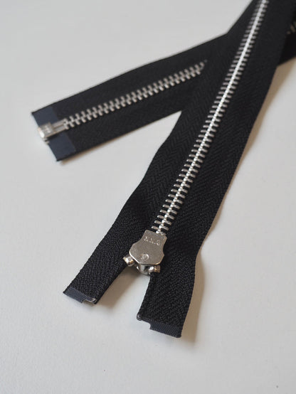 YKK 65cm/25.5inch Black Open-Ended Metal Teeth Zips