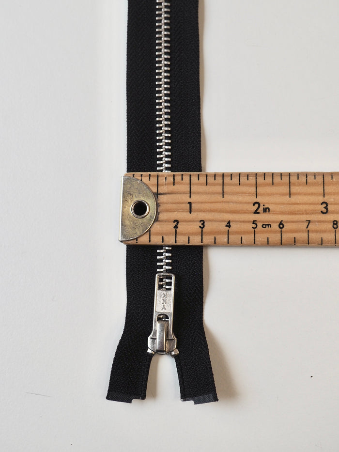 YKK 65cm/25.5inch Black Open-Ended Metal Teeth Zips