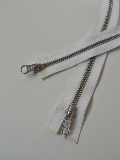 YKK 65cm/25.5inch White Two-Way Open-Ended Metal Zips