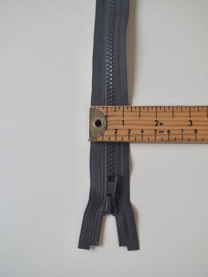 YKK 90cm/35.5" Grey Chunky Open Plastic Teeth Zips