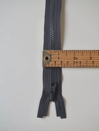 YKK 90cm/35.5" Grey Chunky Open Plastic Teeth Zips
