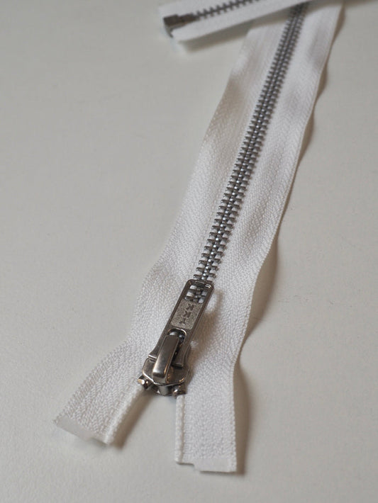YKK 90cm/35.5inch White Open-Ended Metal Teeth Zips