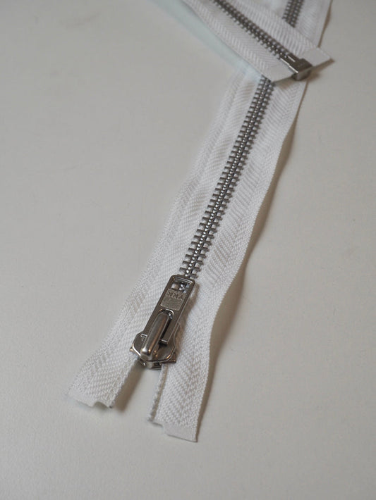 YKK 92cm/36inch White Chunky Open-Ended Metal Teeth Zips
